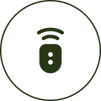 Remote control icon with signal waves