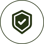 Green shield with checkmark symbol