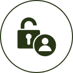Security access icon with person