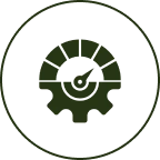 Dark-themed speed and gear emblem